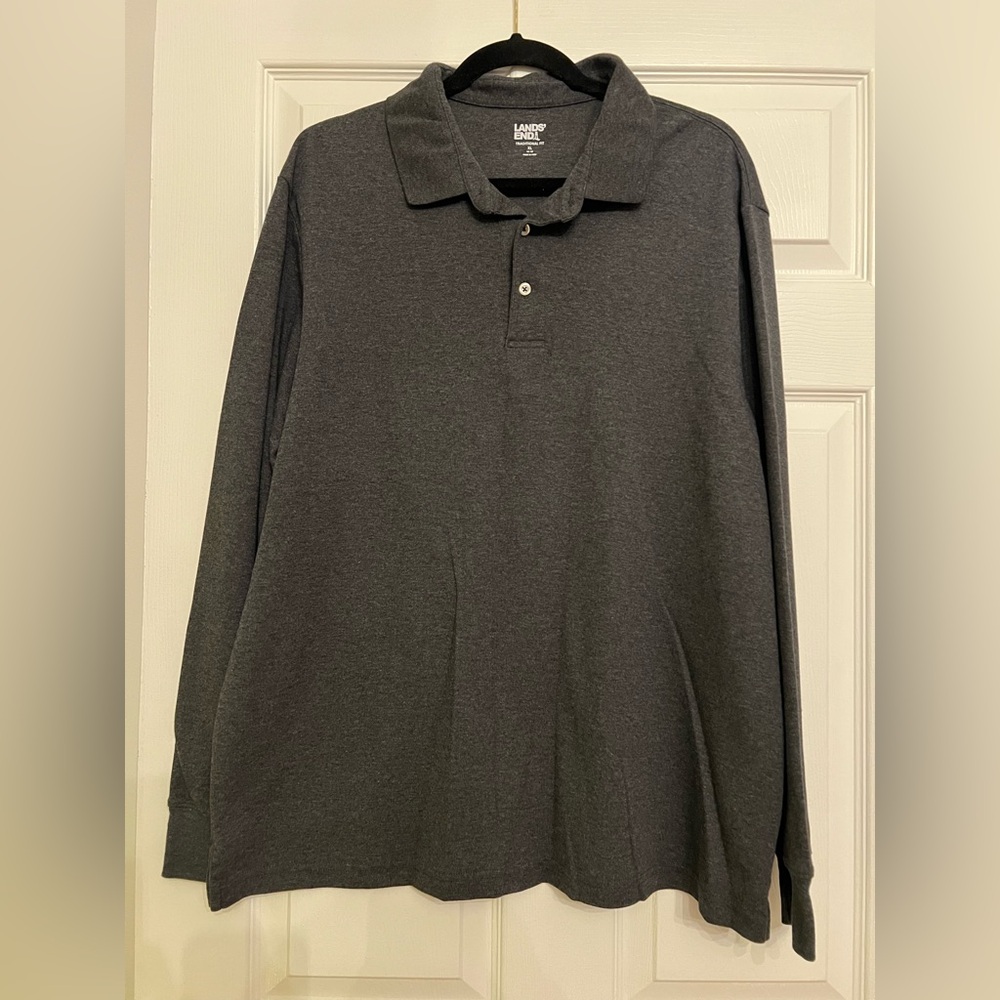 Lands End Traditional Fit Long-Sleeve Collared Shirt